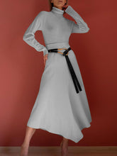 Load image into Gallery viewer, Fashion And Elegant Long Sleeve Turtleneck Top Skirt Knit Set