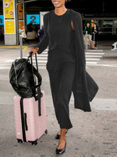 Load image into Gallery viewer, Pure Color Loose Casual Knitted Three-piece Suit