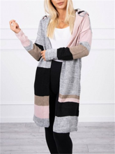 Load image into Gallery viewer, Autumn And Winter Casual Women'S Color Matching Hooded Sweater Coat