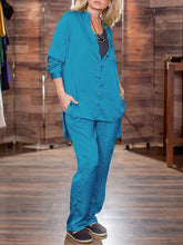 Load image into Gallery viewer, Simple Casual Loose Shirt Top Pants Suit