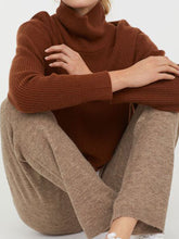 Load image into Gallery viewer, Pure Color Casual High Neck Long Sleeve Knitted Two-Piece Suit