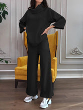 Load image into Gallery viewer, Fashion Loose High Collar Solid Color Casual Two-piece Suit
