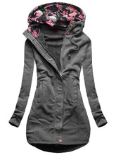 Load image into Gallery viewer, Autumn And Winter Ladies Casual Hooded Printed Jacket