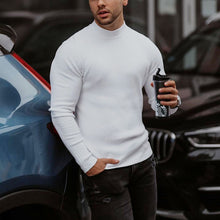 Load image into Gallery viewer, Pure Color Casual Round Neck Slim Long Sleeve Knitted Sweater