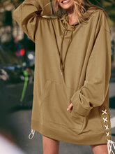 Load image into Gallery viewer, Lace Pocket Solid Color Sweater Dress