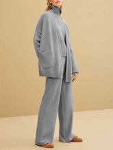 Load image into Gallery viewer, Turtleneck Top Loose Cardigan Three-piece Women's Suit