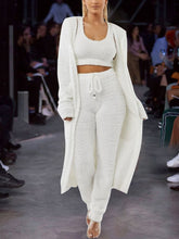 Load image into Gallery viewer, Round Neck Knitted Solid Color Long Sleeve Women's Three-piece Suit