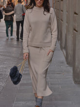 Load image into Gallery viewer, Pure Color Knitted Casual Two-piece Suit