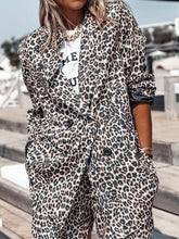 Load image into Gallery viewer, Fashion Leopard Print Jacket and Shorts Two-piece Sets