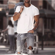 Load image into Gallery viewer, Pure Cotton Fashion Slim Short Sleeve Round Neck T-Shirt