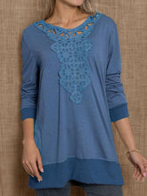 Load image into Gallery viewer, Round Neck Long Sleeve Cotton Tops