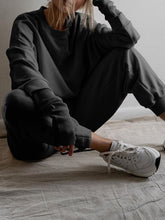 Load image into Gallery viewer, Fashion Sports Style Long Sleeve Solid Color Round Neck Two-piece Suit