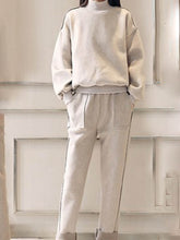 Load image into Gallery viewer, Fashion High Neck Knitted Casual Women's Two-piece Suit