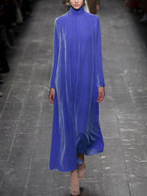 Load image into Gallery viewer, Fashion Simple High Neck Long Sleeve Maxi Dress