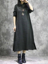 Load image into Gallery viewer, Retro High-Neck Casual Women'S Sweater Dress