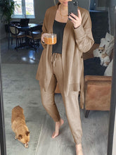 Load image into Gallery viewer, Fashion Casual Loose Solid Color Long Sleeve Two-piece Suit