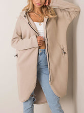 Load image into Gallery viewer, Pure Color Zipper Casual Loose Hooded Sweatshirt