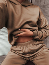 Load image into Gallery viewer, Loose Comfortable Solid Color Hooded Two-Piece Suit