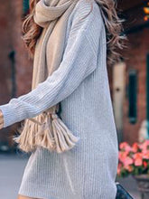 Load image into Gallery viewer, Warm Casual Solid Color High Neck Knitted Dress