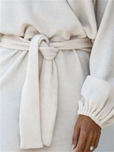 Load image into Gallery viewer, Autumn And Winter Ladies Fashion Knitted V-Neck Dress