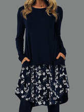 Load image into Gallery viewer, Crew Neck Print Midi Dress