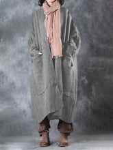 Load image into Gallery viewer, Retro Solid Color Loose Bat Sleeve Women'S Knitted Coat