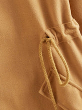 Load image into Gallery viewer, Loose Tweed Drawstring Waist Hooded Coat