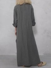 Load image into Gallery viewer, Solid Color V-Neck Pocket Maxi Dress