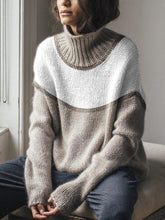 Load image into Gallery viewer, Fashion High Neck Color Block Loose Sweater