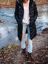 Load image into Gallery viewer, Autumn and Winter Long Zipper Fur Collar Warm Hooded Jacket