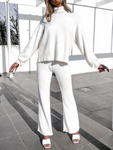 Load image into Gallery viewer, Women'S Simple Casual Loose Turtleneck Top Knit Suit