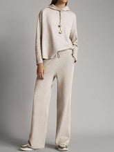 Load image into Gallery viewer, Fashion Hooded Long Sleeve Casual Knit Two-Piece Suit