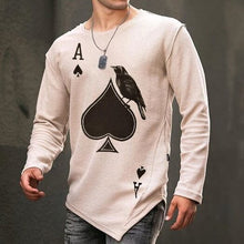 Load image into Gallery viewer, Men'S Casual Poker Printed Polyester Long Sleeve T-Shirt