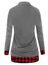 Load image into Gallery viewer, Button Stitching V-neck Fashion Casual Plaid Top