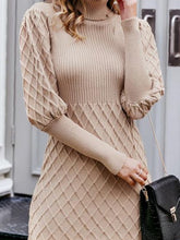 Load image into Gallery viewer, Fashion Solid Color Turtleneck Knitted Sweater Dress