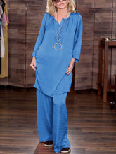 Load image into Gallery viewer, Long Sleeve Loose Top and Trousers Simple Two-piece Suit