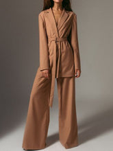 Load image into Gallery viewer, Fashionable and Elegant Long-sleeved Lapel Solid Color Two-piece Suit