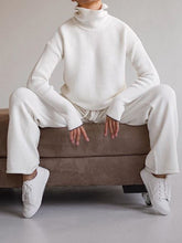 Load image into Gallery viewer, Casual High-neck Knitted Top and Loose Pants Two-piece Suit