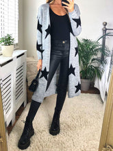 Load image into Gallery viewer, Star Print Long Cardigan