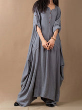 Load image into Gallery viewer, Casual Solid Color Back Drawstring Dress