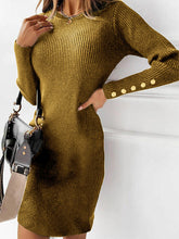 Load image into Gallery viewer, Solid Sheath Above Knee Casual Sweater Dresses