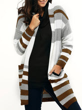 Load image into Gallery viewer, Casual Color Matching Striped Women'S Sweater Coat