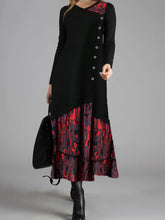 Load image into Gallery viewer, Winter Long-sleeved Abstract Print Casual Dress