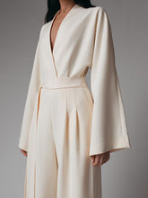 Load image into Gallery viewer, Fashion Simple Solid Color V-neck Long-sleeved Jumpsuit