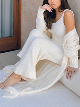 Load image into Gallery viewer, Solid Color Long Cardigan Vest Trousers Loose Three-piece Suit