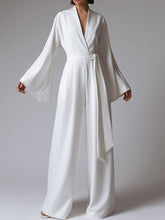 Load image into Gallery viewer, Fashion Simple Solid Color V-neck Long-sleeved Jumpsuit