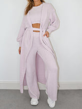 Load image into Gallery viewer, Women'S Solid Color Casual Lace Cardigan Wool Three-Piece Suit