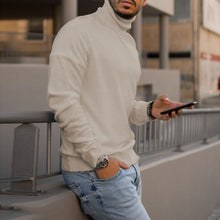 Load image into Gallery viewer, Pure Color Fashion Casual High Neck Long Sleeve Sweater