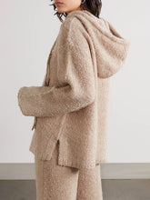 Load image into Gallery viewer, Lazy Simple Pure Color Casual Hooded Women'S Knitted Suit