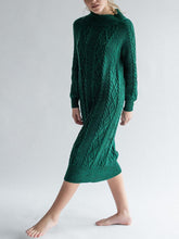 Load image into Gallery viewer, Autumn And Winter Warm Twist Round Neck Women'S Knitted Long Dress